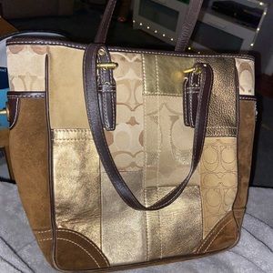 Coach gold tote